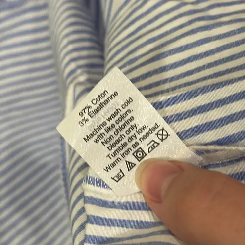 J. Crew Factory Blue/White Striped Tie