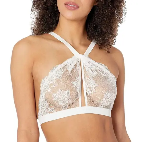 Mimi Holliday M Twist Halter Neck Bralette Damaris White Lace Lingerie Bridal Size M