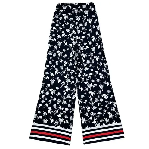 ASOS  Black Floral Wide Leg Palazzo Pants 6