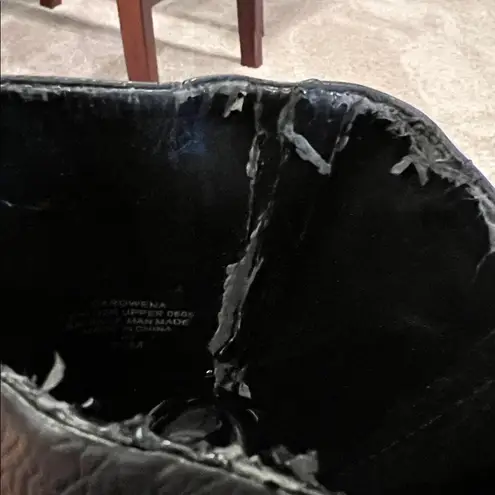 Chic Black Leather Heeled Boots Size 7.5