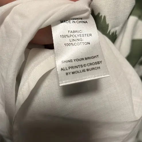 CROSBY by Mollie Burch Brawley Dress, Everglades Green/ White Leaf Print, Size S