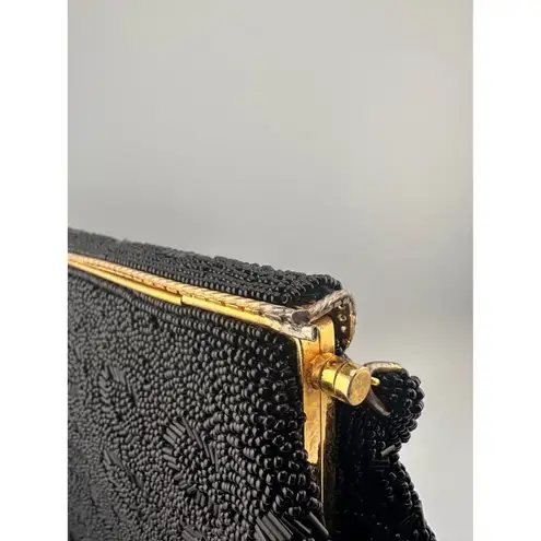 Vintage Black Beaded Evening Handbag