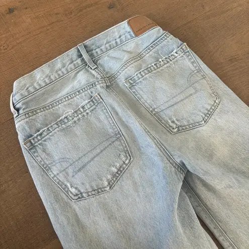 American Eagle  wide leg distressed raw hem jeans