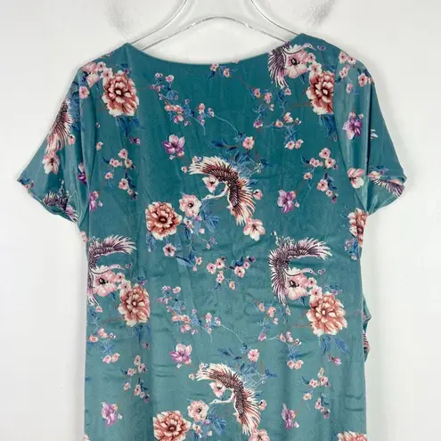 Pinkblush NWT Floral Velvet Short Sleeve Maternity Dress Turquoise Size XL NEW D