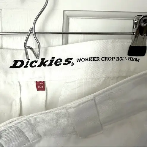 Dickies  White Worker Crop Roll Hem Pants Size 9/29