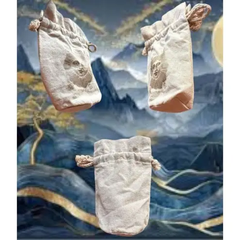 Drawstring Jewelry Pouch Good Mojo Co Sun Face Crystals Stash Bag Cotton