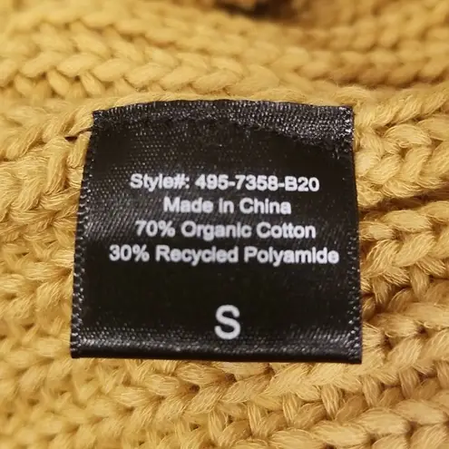 Jenni Kayne ππ Fisherman Organic Cotton Blend Sweater Mustard Yellow Small NWT