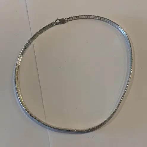 Sterling Silver Omega Chain Marked GM 925 Italy Necklace Lobster Clasp