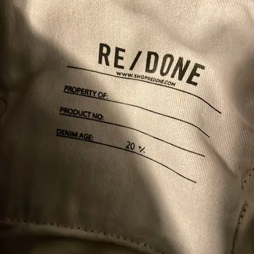 RE/DONE High Rise Denim Jeans Ankle Crop Split Hem Light Wash Blue Size 26