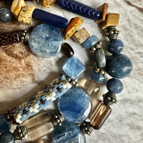 ✨ Kyanite & Mixed Stone Eyeglass Chain / Lanyard – Artisan Beads Blue