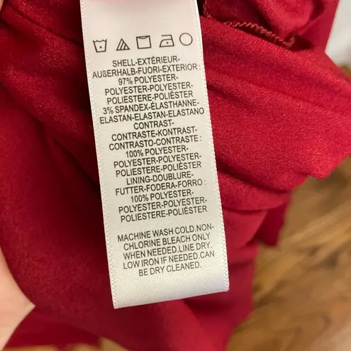 Dress the Population Alicia Chiffon Fit and Flare Midi Dress Garnet Size Large