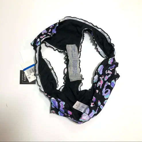 Salt+Cove LEOPARD Animal Ruffle Bikini Swim Bottom Black Size XL