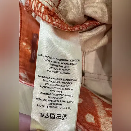 Pilcro Anthropologie The Wanderer shorts orange cream pattern size 27 NWT