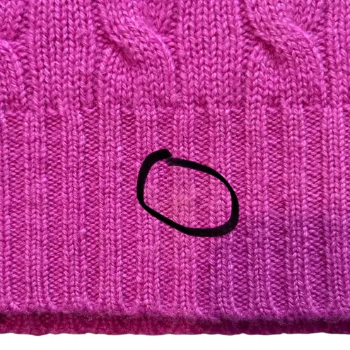 Ralph Lauren Black Label Fuchsia Cable Knit Button Down Cashmere Cardigan Pink Size M