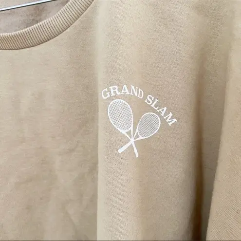 Abound NWT  Tan Cropped Graphic Pullover “Grand Slam” Sweatshirt Sz 3X - Image 3