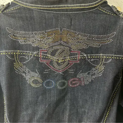 COOGI | Cropped Embellished Denim Jacket