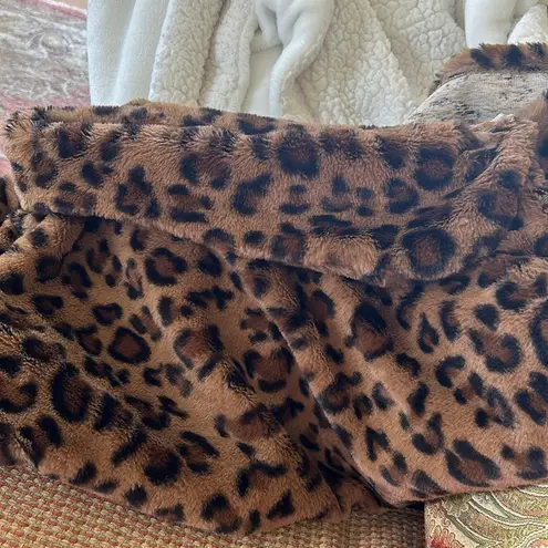 Faux Fur Leopard Poncho Brown Size undefined