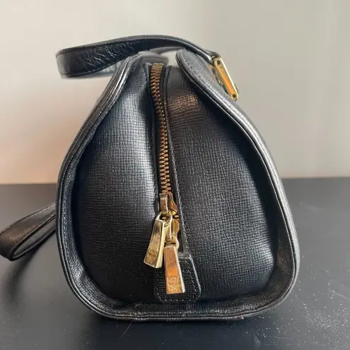 MCM Calfskin Studded Barrel Bag Black - Preowned