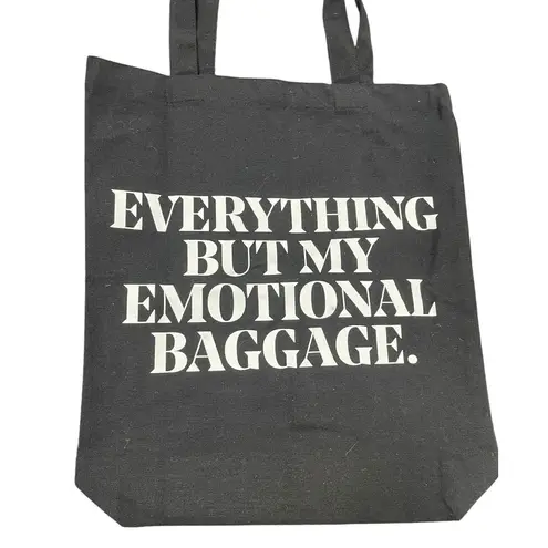 IL Makiage Tote Bag Everything but My Emotional Baggage Carry All Canvas Purse Black