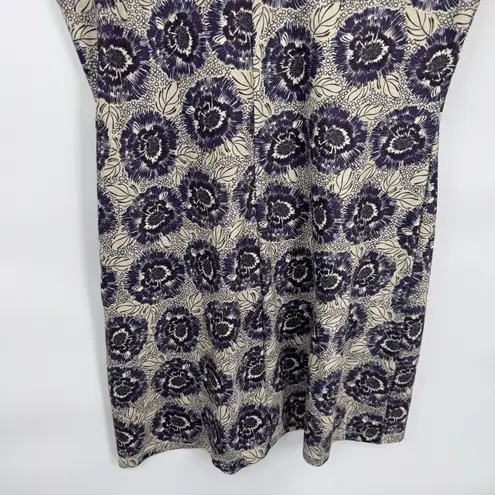 REI Athletic Hiking Dress Womens Medium Tan Purple Floral Print Zip Pocket