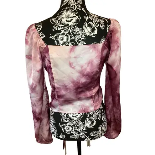 Willow Root Tie Dye Crop Top Sexy Formal Cocktail Party Going Out Summer Pink Size XS