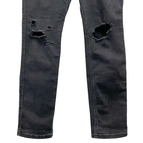 DU/ER DUER Performance Denim Straight Mid Jeans Aged Black Distressed Size 27