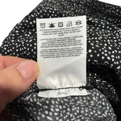 Hurley  Venice Beach Pant‎ Black White Polka Dot Elastic Straight Leg Medium