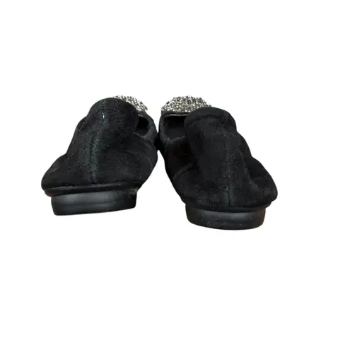 Tahari Valerie black leather embellished ballerina flats slip ons women's size 7