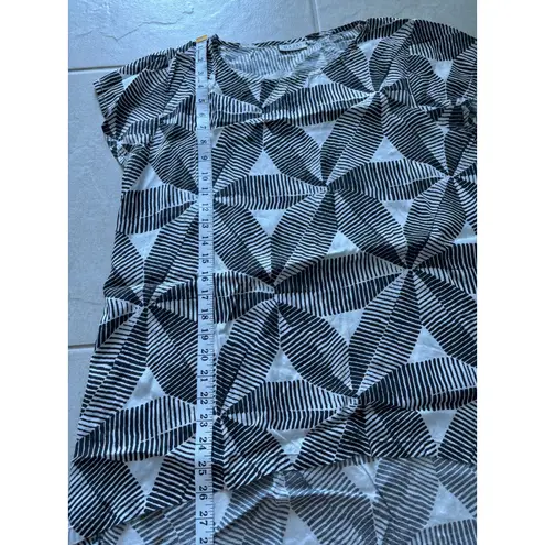 Masai Top Womens Medium Black White Abstract Tunic Artsy Abstract Boho Black