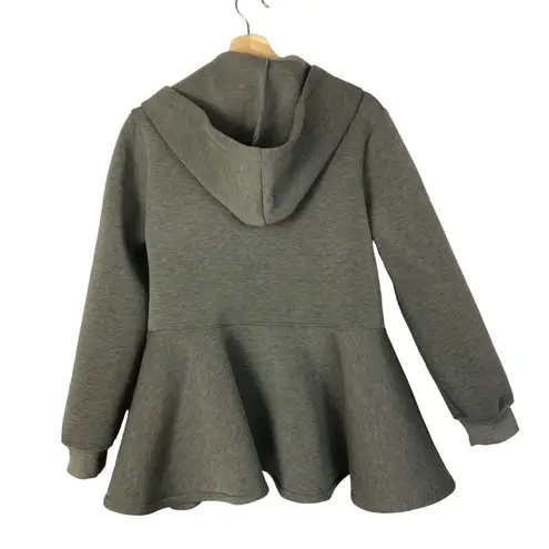 Eleven 60 Gray Peplum Hooded Sweater Jacket 1X
