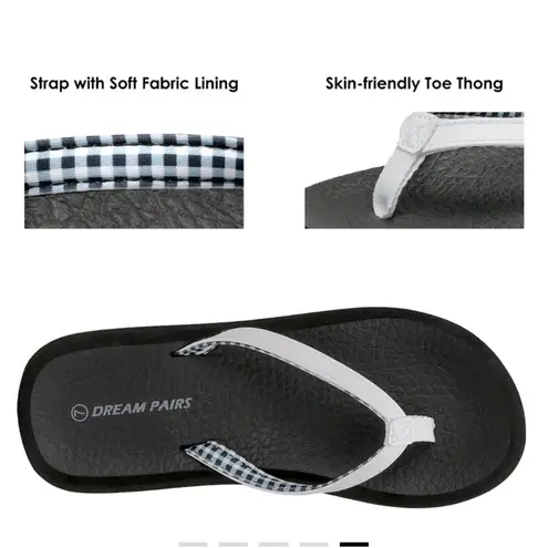 Dream Paris NWOT DREAM PAIRS Women’s Size:9 White flip flops Arch support.