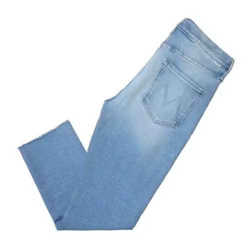 NWT Mother Mid Rise Dazzler Ankle Fray in Hopeless Romantic Stretch Crop Jean 32 Blue