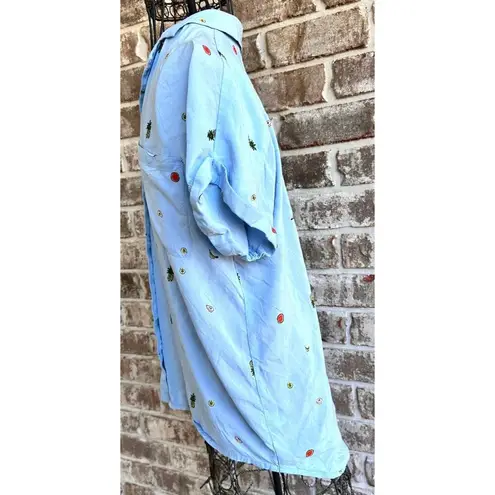 Workshop Republic Clothing Shirt Sz S Blue Collared Button Chest Pockets…