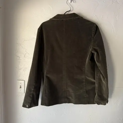 LL Bean Blazer Womens 10 Regular Brown Corduroy Stretch Classic Jacket Pockets