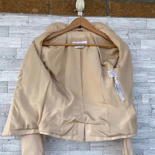 Max Mara leather jacket ruffle collar size 4