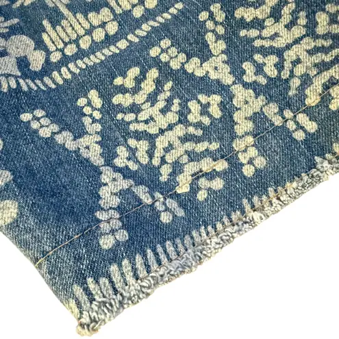 Sea New York Size S Lace Up Jean Shorts Acid Wash Denim Frayed Southwestern Boho Blue