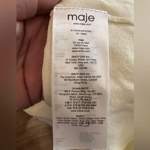 Maje mashup ecru one shoulder top size 1 small