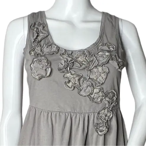 Garnet Hill Womens Florette Tank Dress Gray Fit & Flare Sleeveless Scoop Neck