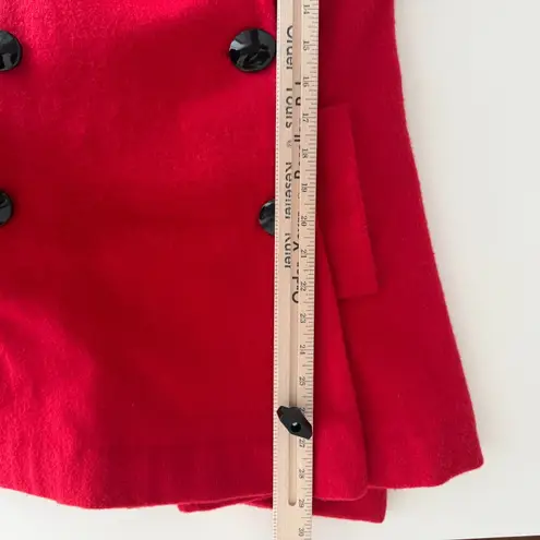Newport News Vintage Pea Coat Womens 6 Red Wool Blend Double Breasted Quiet Luxury Elegant