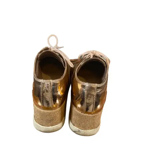 ALDO Platform Lace Up Cork Trim Sneaker Boots Metallic Rose Gold Women 6.5