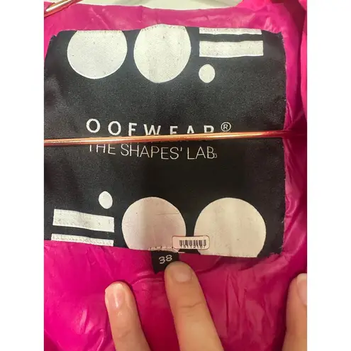 OOF WEAR Women's Neon Pink Long Sleeve High Neck Puffer Coat Size 38