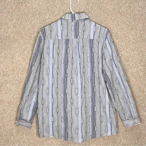 Koch Imperfect women’s long sleeve button down shirt textured cotton blend large