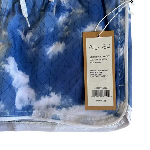 Niyama Sol Blue Sky Monsoon Drawstring Stretchy Sport Shorts Women’s Size Small