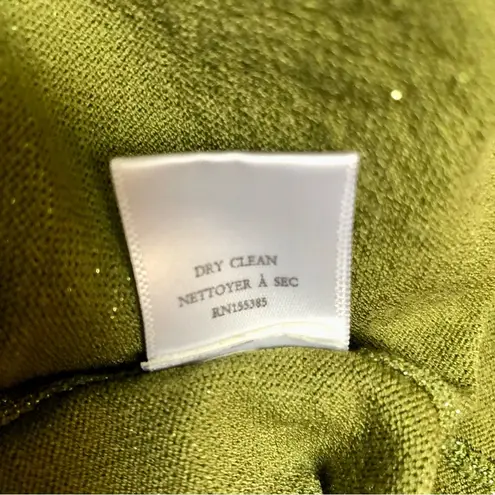 Torn By Ronny Kobo Ronny Kobo Chryssa Stretchy Cut Outs Midi Dress Mock Neck Metallic Green Gold XL