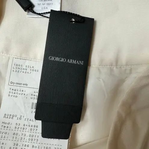 Giorgio Armani Silk Skirt SZ 44 Women NWT Ivory Fit Flare Knee Luxury Bridal