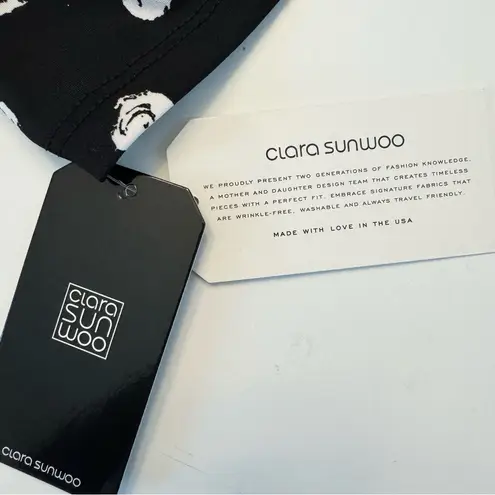 NWT Clara Sun Woo Dot Tunic Black White Split Hem 1X XL Dip Hem Shirt Top SunWoo