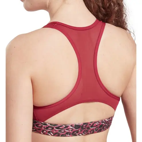 Reebok NWT  Mid-Impact Animal Print Sports Bra Racerback Padded (Part Of Set) L