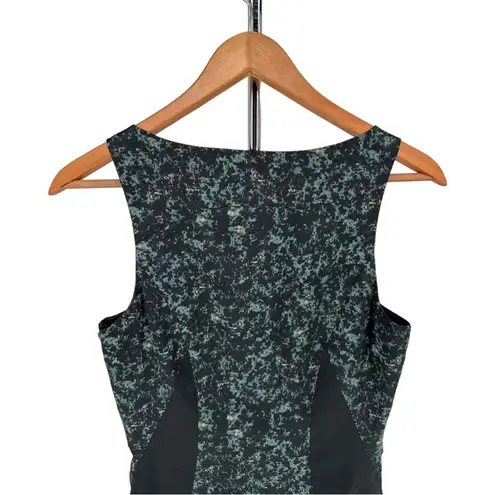 All Saints Heidi Stretch Bodycon Dress Green Black Marble Sleeveless side 6