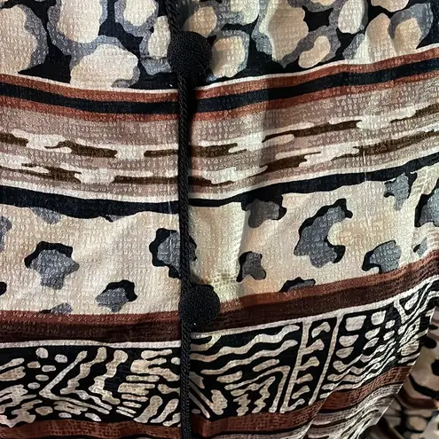 Maggy London by KENNETH NOLAN 💯SILK Multiple Print Design Blazer Jacket Size 10