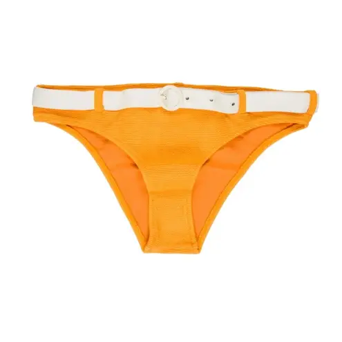Solid & Striped NWT Rachel Bikini Bottom Belted White Contrast Mod Marigold Gold